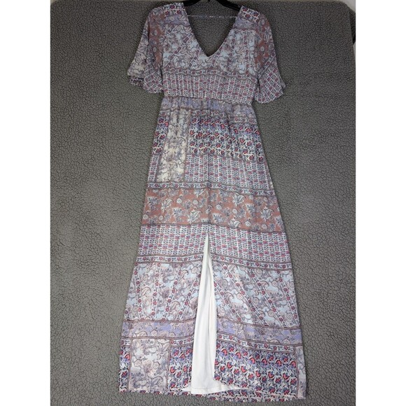 Love Reign Maxi Dress Patchwork Quilt Cottagecore Prairie Western Size Med - Picture 14 of 15